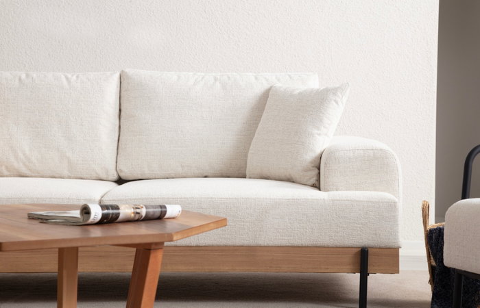 Atelier Del Sofa Eti Oak 3 Seater - White Atelier Del Sofa Eti Oak 3 Seater - White